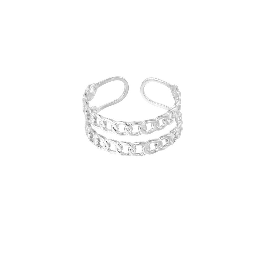 Ring dubbele schakels - Zilver ringen