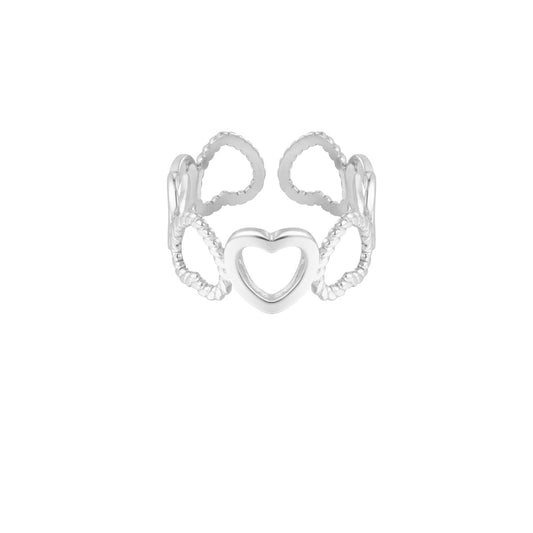 Ring Different Hearts - Zilver Ring