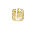 Ring mandela met witte steen - Goud Ringen