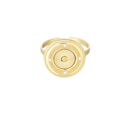Ring Rond Strass - Goud Ringen