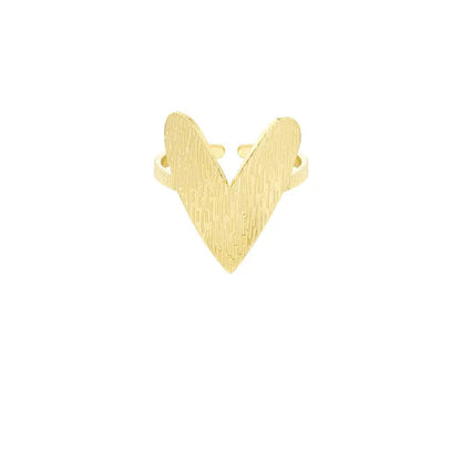 Statement ring vol hart - Goud ring