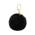 Sleutelhanger / tashanger fluffy bal - Zwart