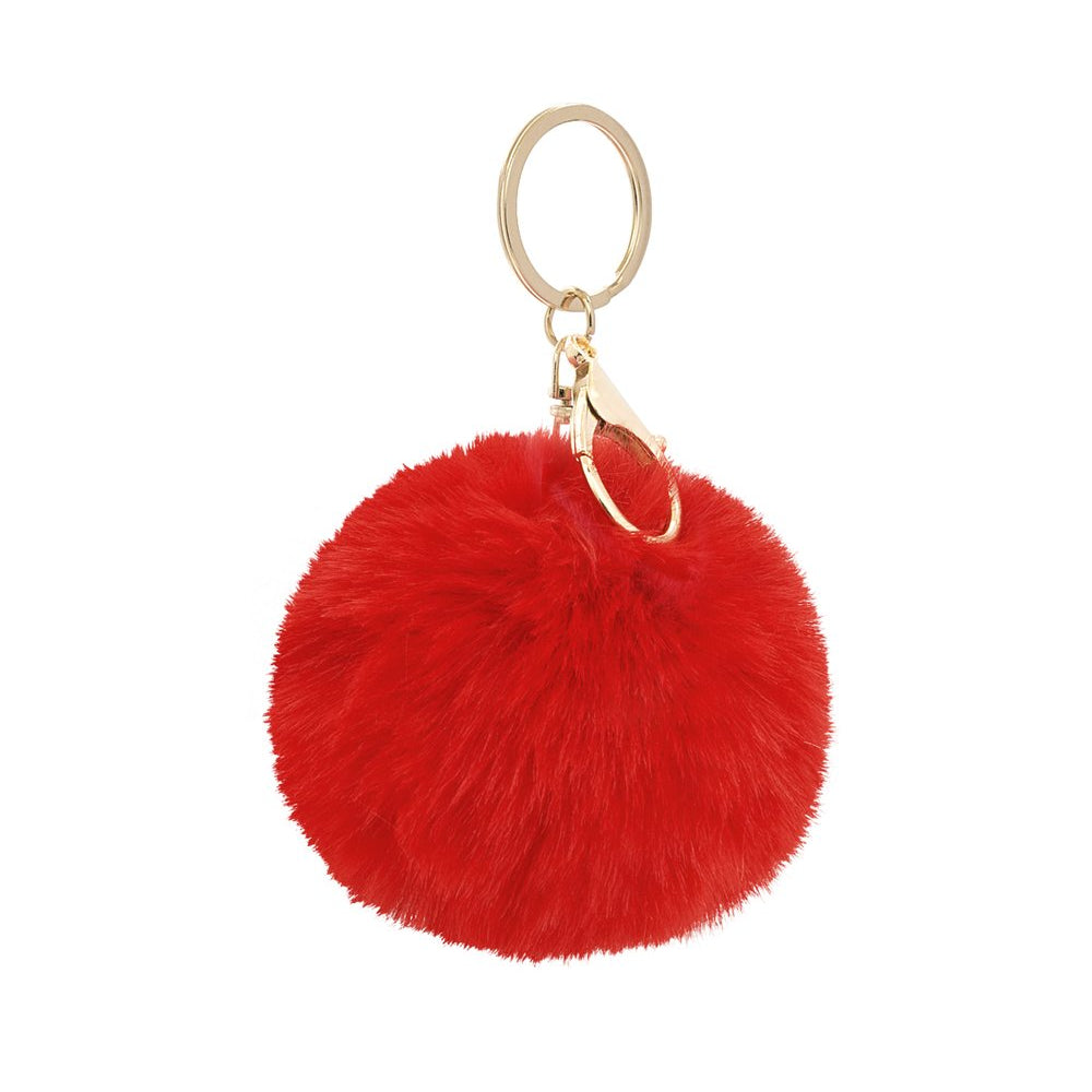 Sleutelhanger / tashanger fluffy bal - Rood