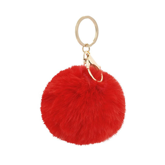 Sleutelhanger / tashanger fluffy bal - Rood