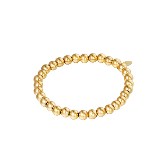 Armband big beads 6mm - Goud armband