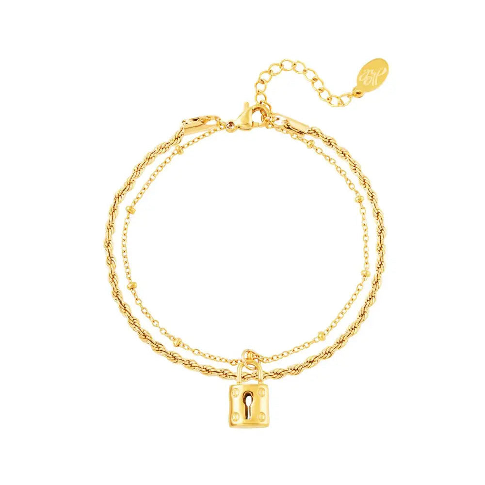 Dubbele Armband Goud Slot