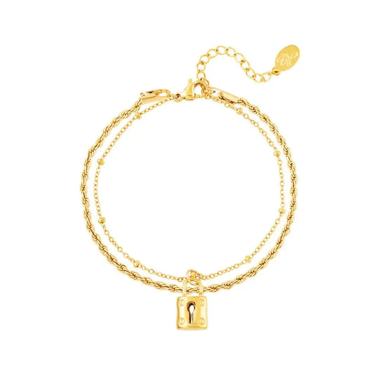 Dubbele Armband Goud Slot Armband