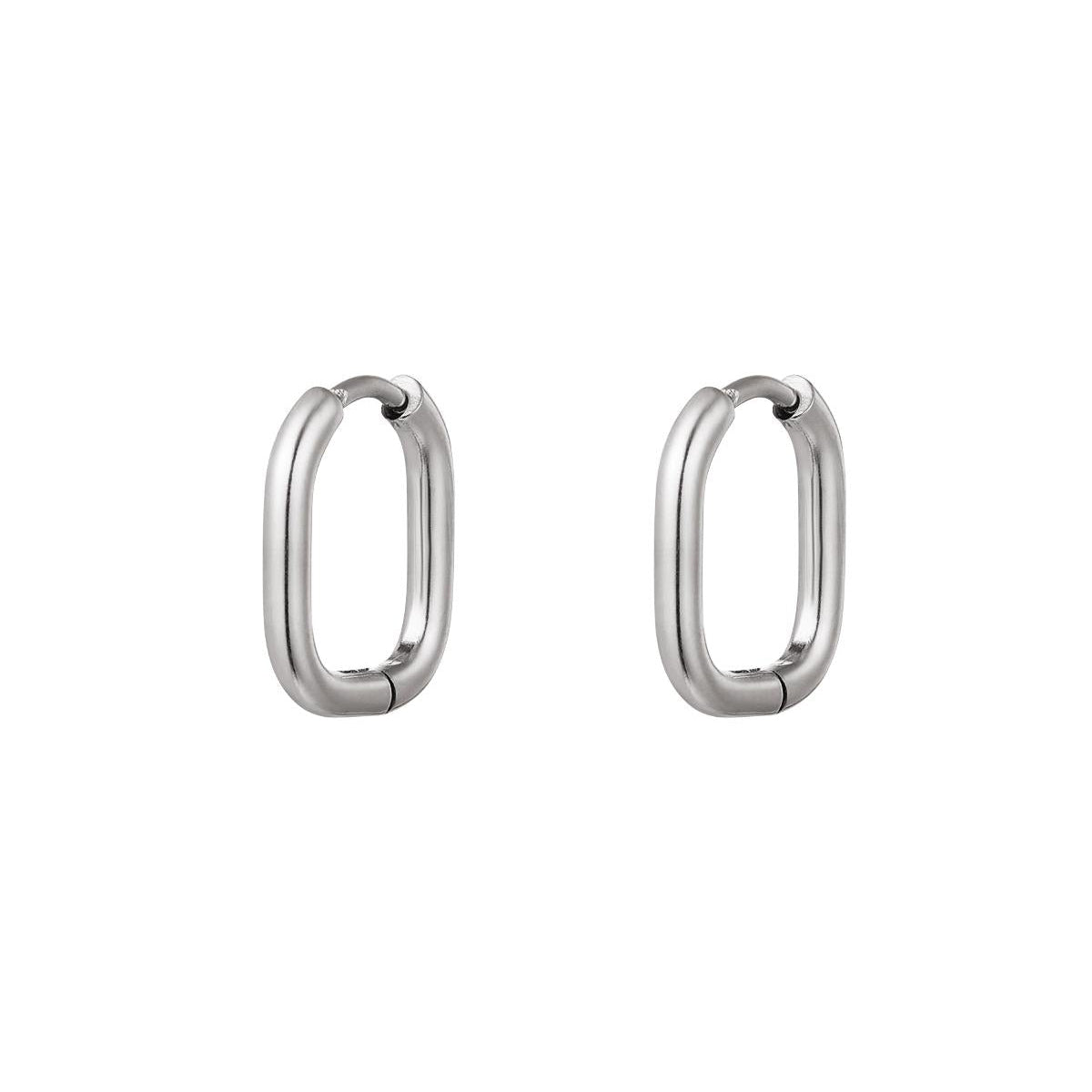Oorbellen classy ovaal 1,3cm - Zilver oorbellen