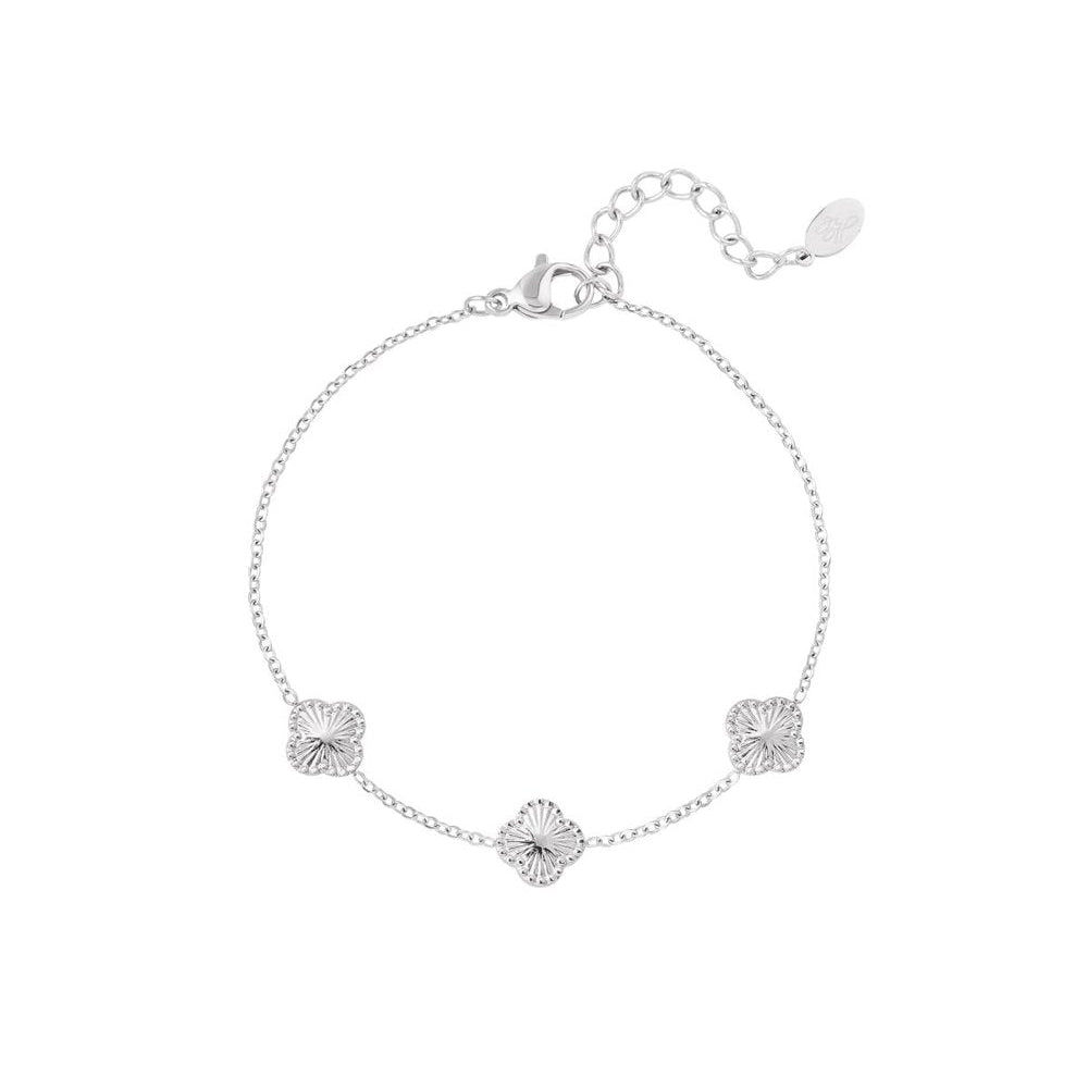 Armband trio klavertjes - Zilver armband