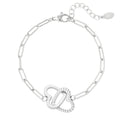 Schakelarmband duo hartjes - Zilver Armbanden