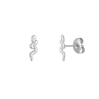 Oorbellen studs slang - Zilver oorbellen