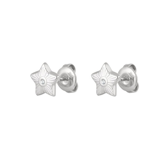 Oorbellen studs ster - Zilver oorbellen