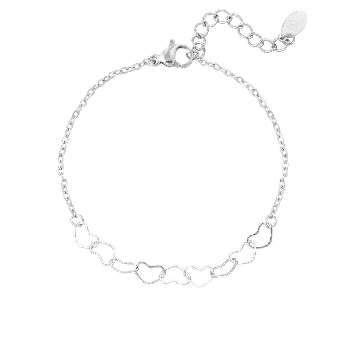 Armband hartjes - Zilver Armbanden