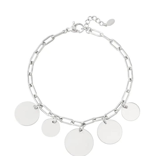 Schakelarmband coins - Zilver Armbanden