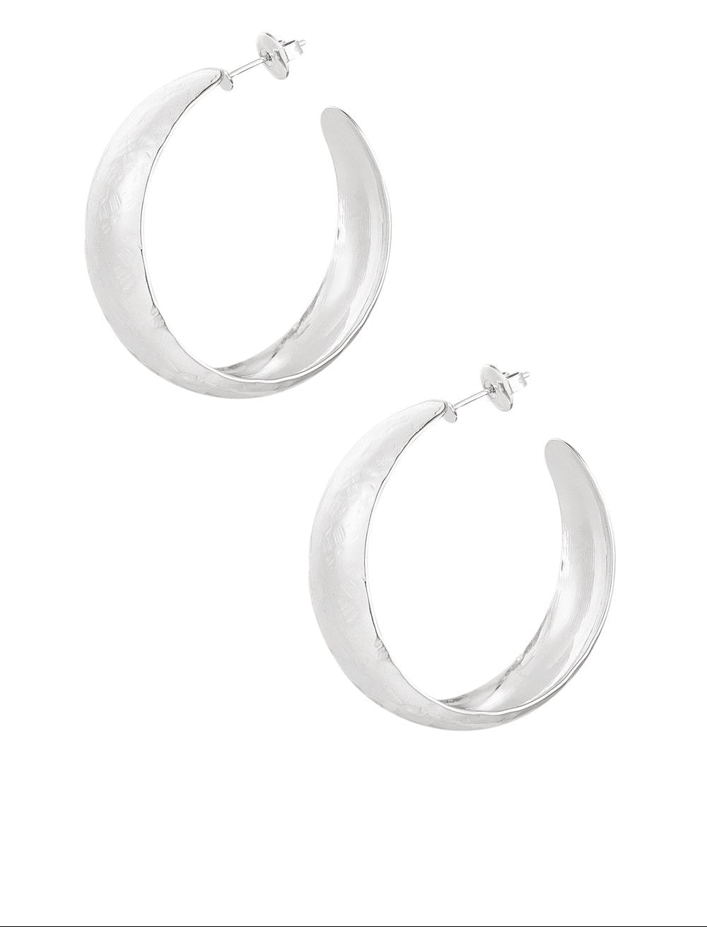 Oorbellen printed hoops - Zilver oorbellen