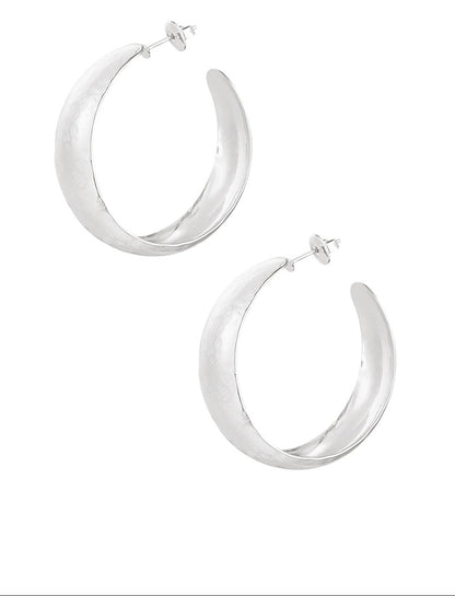 Oorbellen printed hoops - Zilver oorbellen