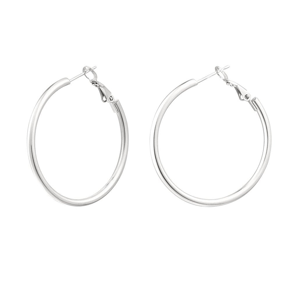 Oorbellen hoops 4cm - Zilver