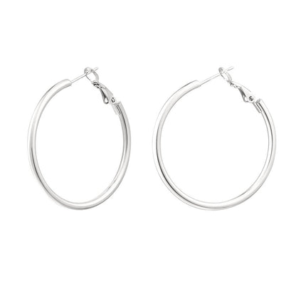 Oorbellen hoops 4cm - Zilver
