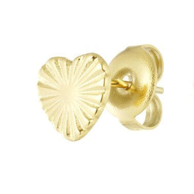 Oorbel Gestreept Hartje - Goud oorbellen
