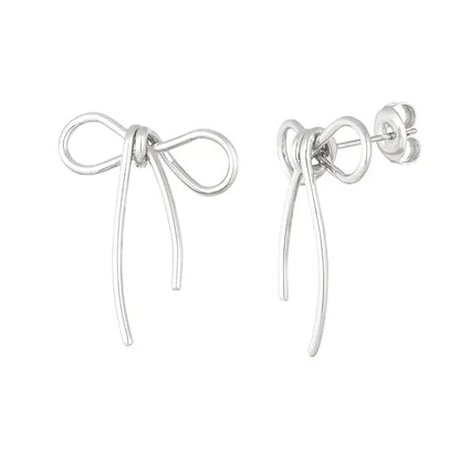 Oorbellen knotted bow - Zilver Oorbellen