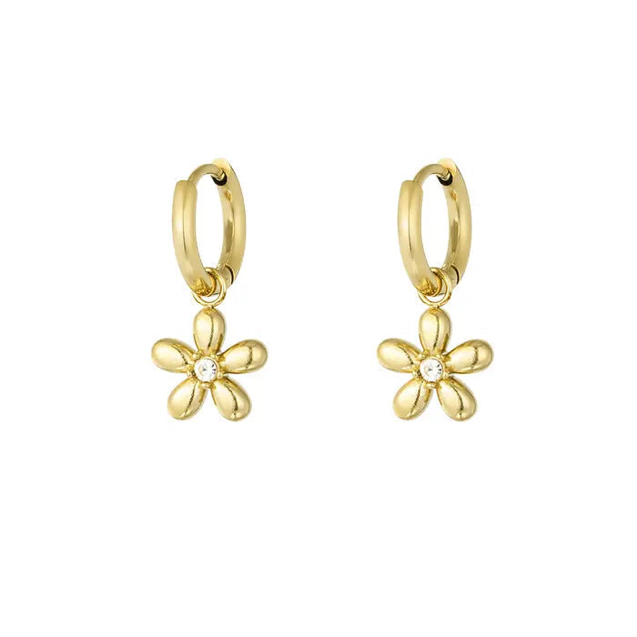 Oorbellen Daisy Bloem - Goud oorbellen