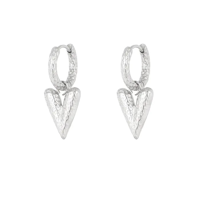 Oorbellen cute heart - Zilver oorbellen