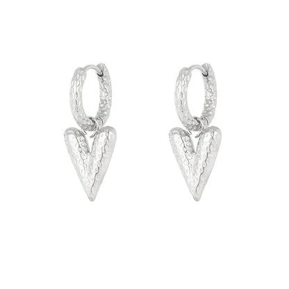 Oorbellen cute heart - Zilver oorbellen