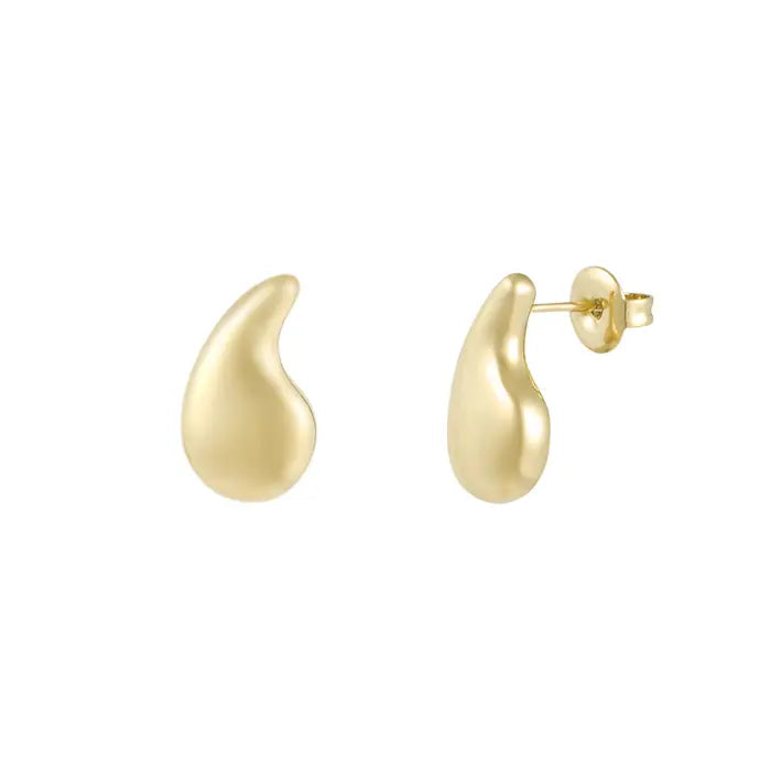 Oorbellen platte druppel - Goud oorbellen