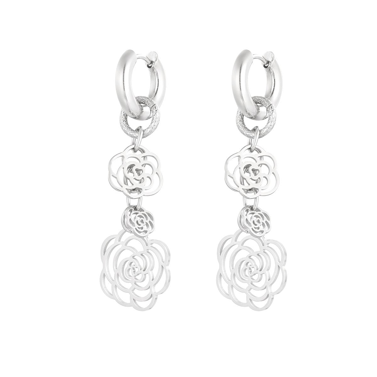 Oorbellen rose darling - Zilver oorbellen