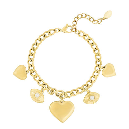 Armband bold hearts - Goud Armbanden