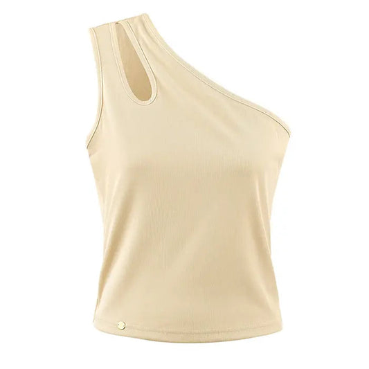 One Shoulder Top - Nude Tops