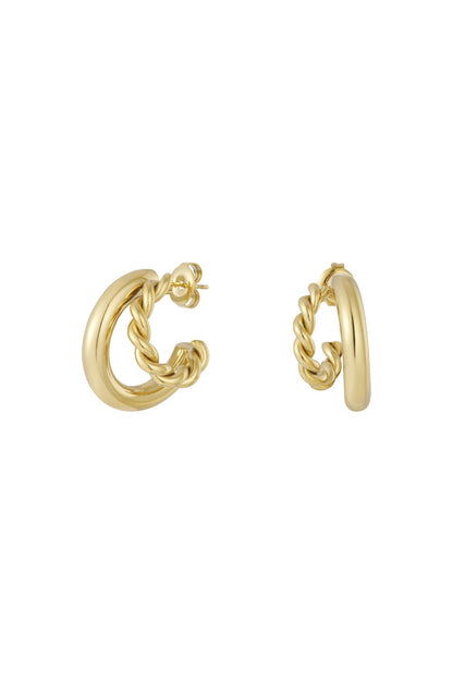 Oorbellen twice as nice - Goud oorbellen