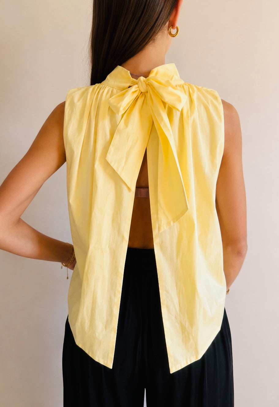 Gele Balloon Haltertop met Strik