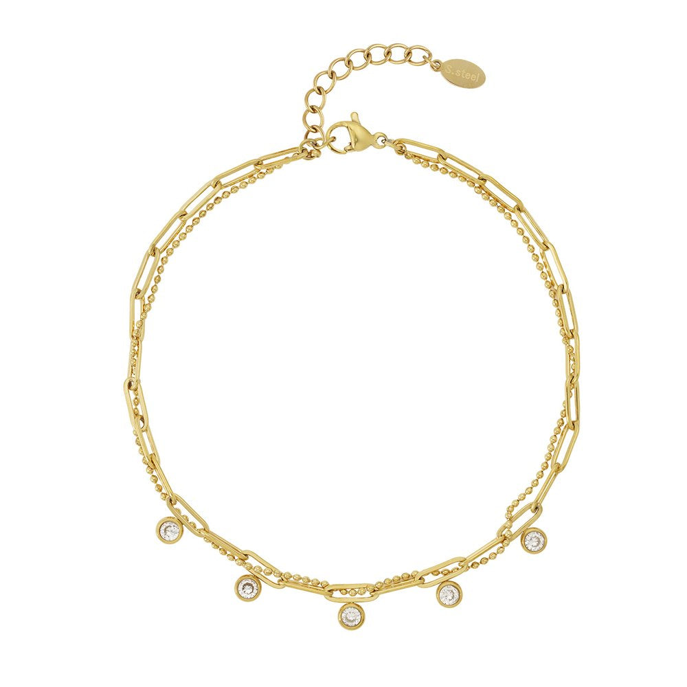 Enkelbandje sparkling chain - Goud enkelbandje