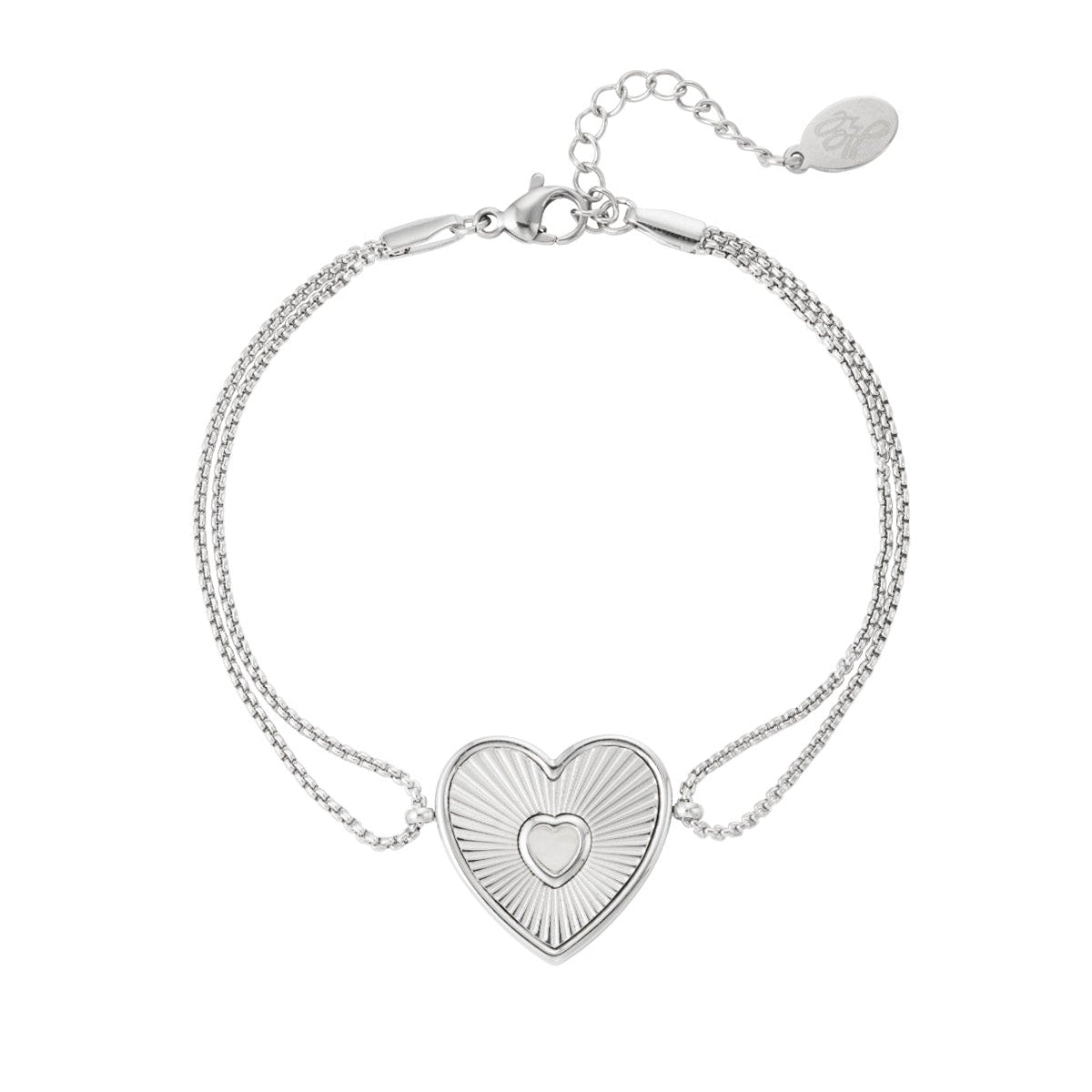 Armband Dubbel Hart - Zilver Armband