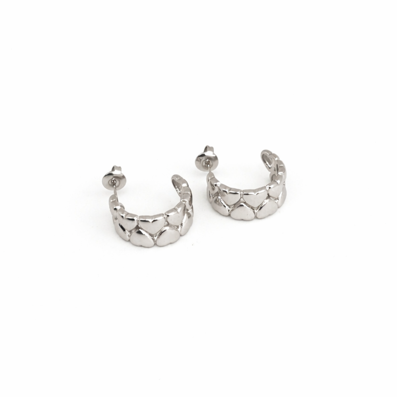 Oorbellen hartjes - Zilver oorbellen