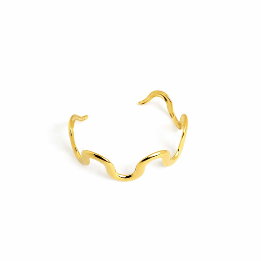 Armband bangle wave - Goud armband