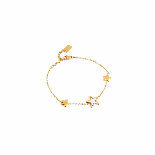 Armband star parelmoer - Goud armband