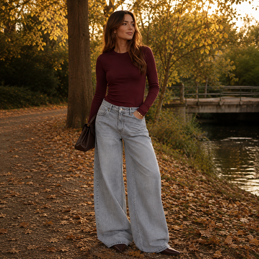 Jeans Redial Extra Wide Leg - Lichtgrijs Jeans