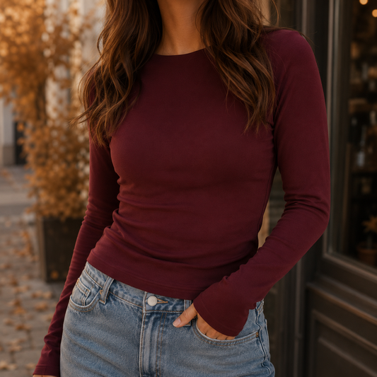 Bordeaux Dubbellaagse Top Tops
