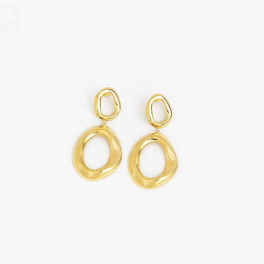 Oorbellen organic bold - Goud oorbellen