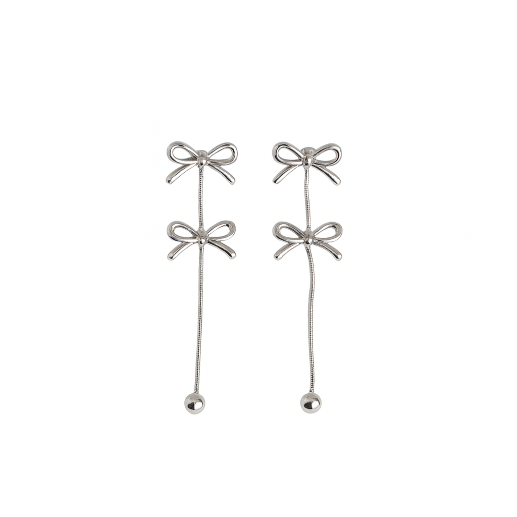 Oorbellen elegant bow - Zilver oorbellen