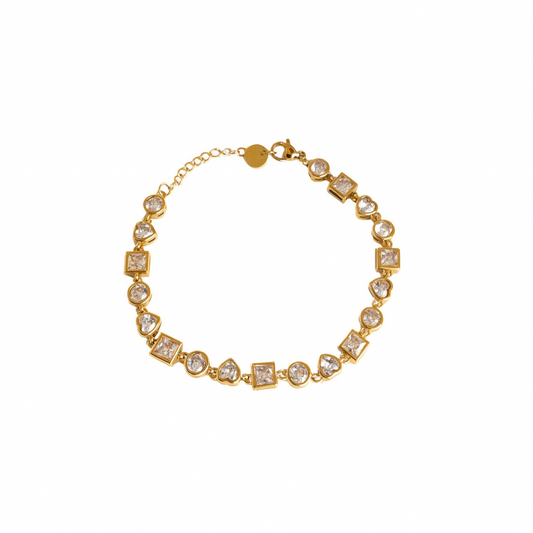 Armband elegant strass - Goud armbanden