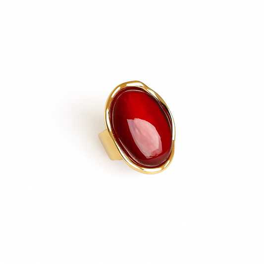 Ring big stone - Burgundy ring