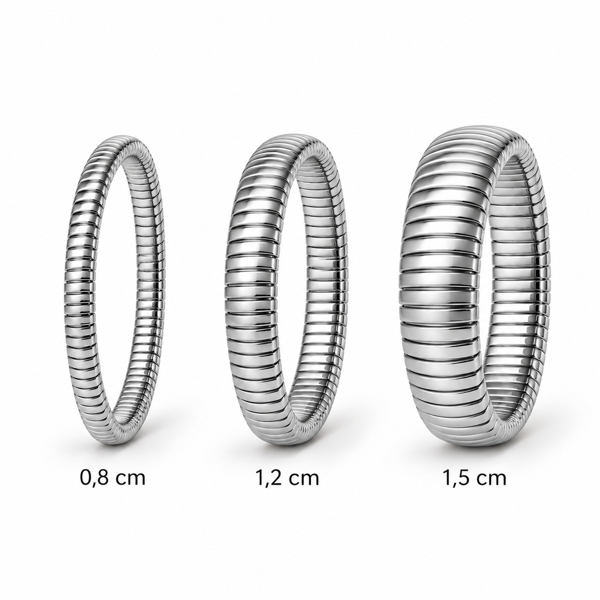 Gouden Elastische Armband | 1 cm Breed Zilver Armband