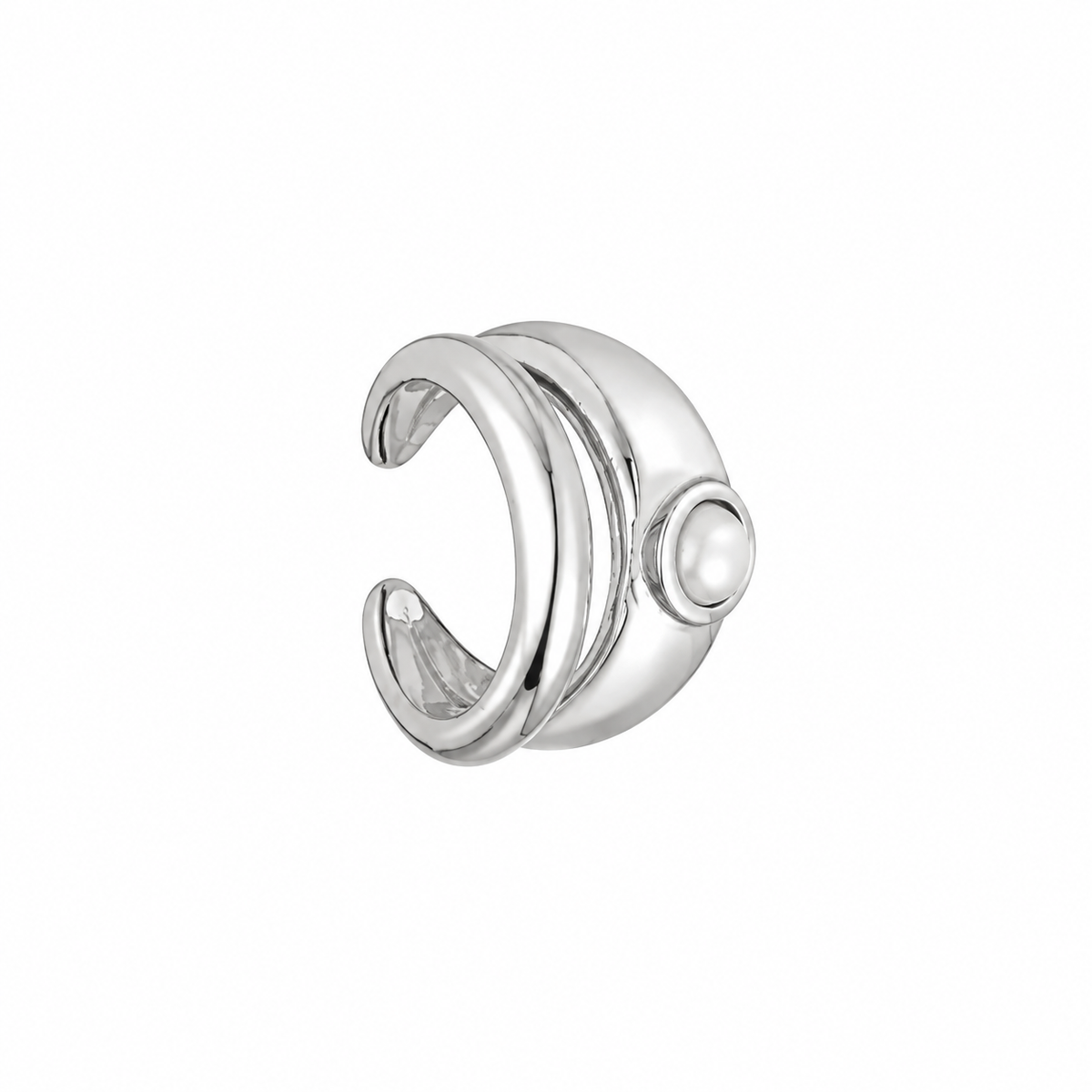 Ear Cuff met Parel - Zilver Oorbellen