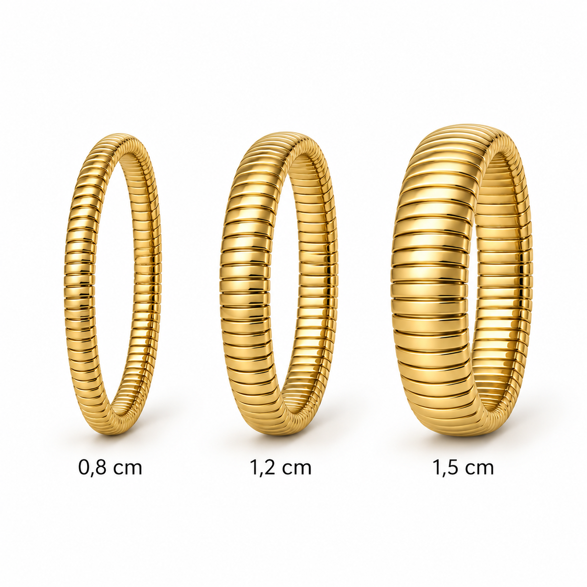 Gouden Elastische Armband | 1 cm Breed Goud Armband