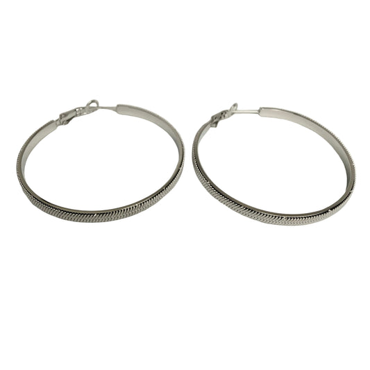 Oorbellen printed hoops - Zilver Oorbellen