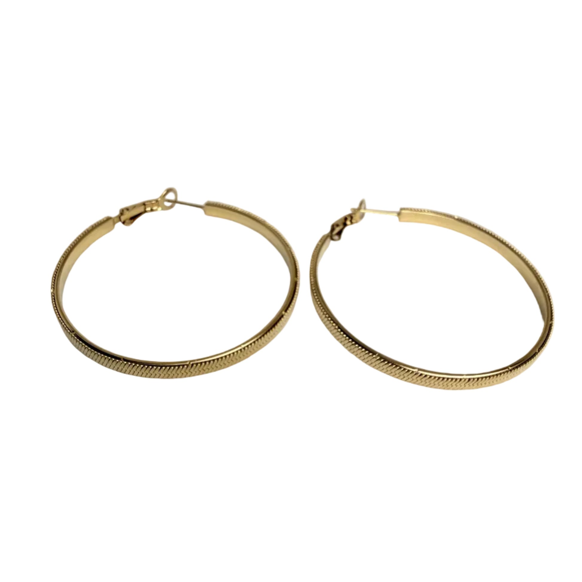 Oorbellen printed hoops - Goud Oorbellen