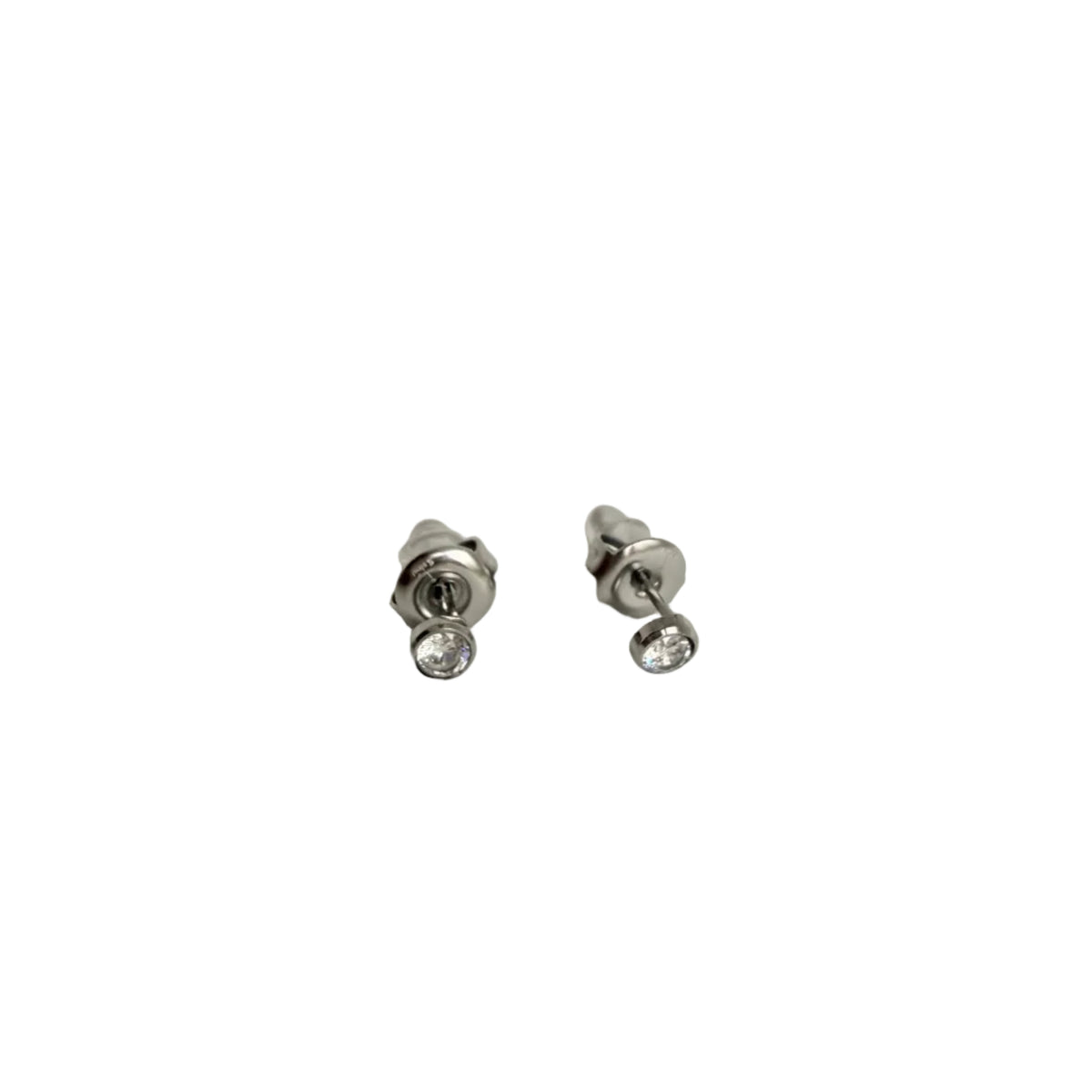 Oorbellen mini studs strass - Zilver oorbellen